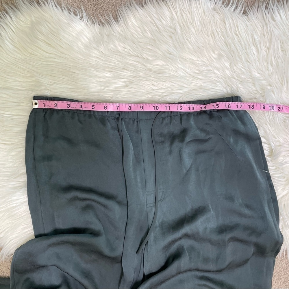 Vince Satin Drawstring Wide Leg Lounge Pants Grey Women’s Size XL - Picture 10 of 12
